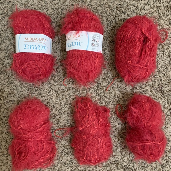 Moda Dea Dreams Yarn - Raspberry- 8 Skeins - Only 6 shown